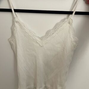 Garage White Lace Detail Top